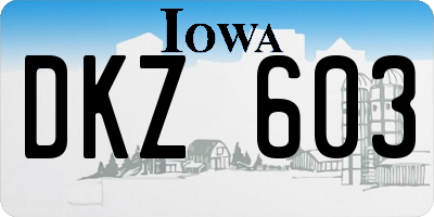 IA license plate DKZ603