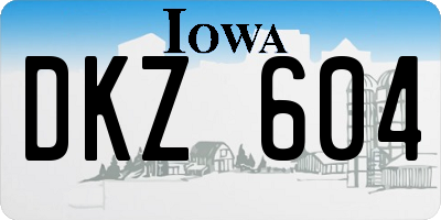IA license plate DKZ604
