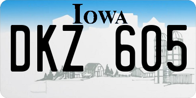 IA license plate DKZ605