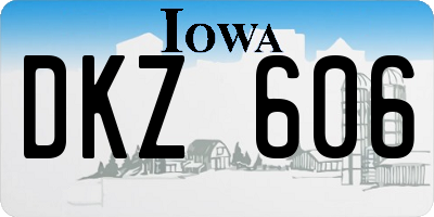 IA license plate DKZ606