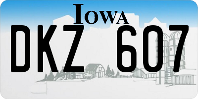 IA license plate DKZ607