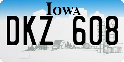 IA license plate DKZ608