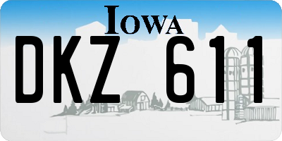 IA license plate DKZ611