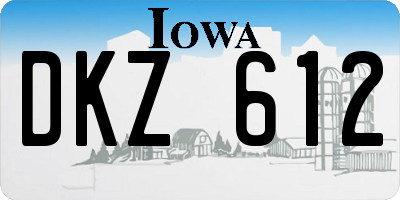 IA license plate DKZ612