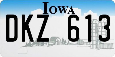IA license plate DKZ613