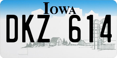 IA license plate DKZ614