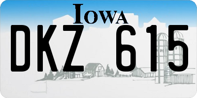 IA license plate DKZ615