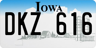 IA license plate DKZ616
