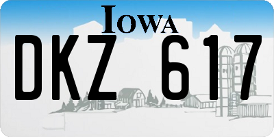 IA license plate DKZ617