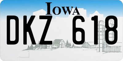 IA license plate DKZ618
