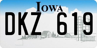 IA license plate DKZ619