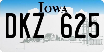 IA license plate DKZ625