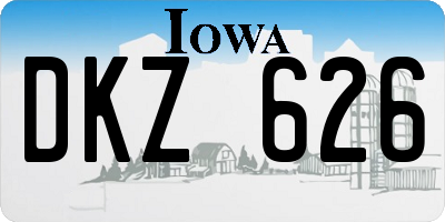 IA license plate DKZ626