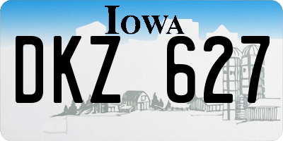 IA license plate DKZ627