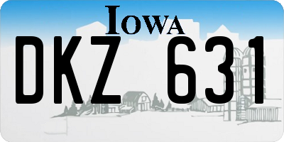 IA license plate DKZ631