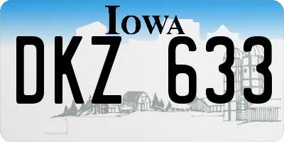 IA license plate DKZ633