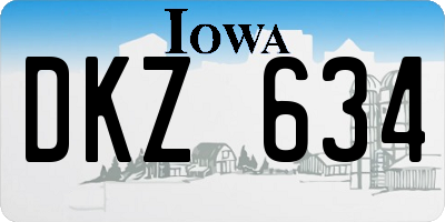 IA license plate DKZ634