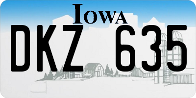 IA license plate DKZ635