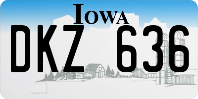 IA license plate DKZ636