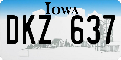 IA license plate DKZ637