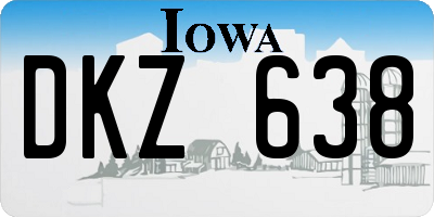 IA license plate DKZ638