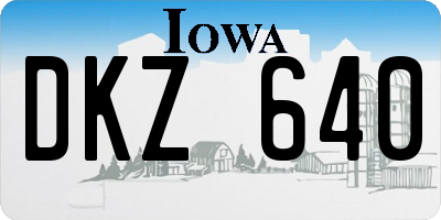 IA license plate DKZ640