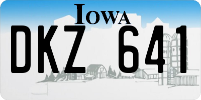 IA license plate DKZ641