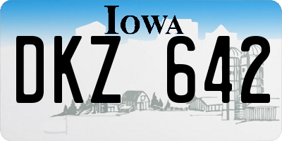 IA license plate DKZ642