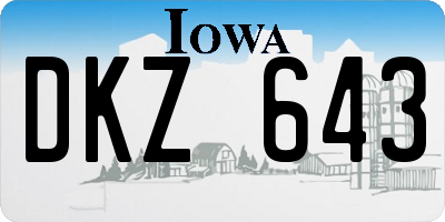 IA license plate DKZ643