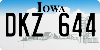 IA license plate DKZ644