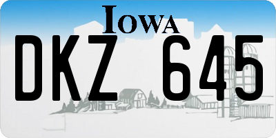 IA license plate DKZ645
