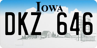 IA license plate DKZ646