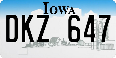 IA license plate DKZ647
