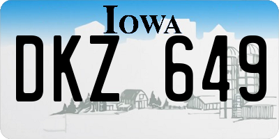 IA license plate DKZ649