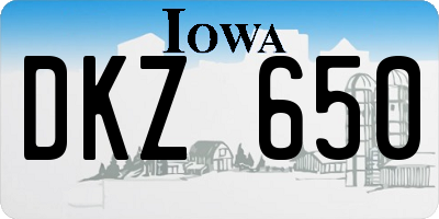 IA license plate DKZ650