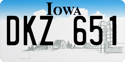 IA license plate DKZ651