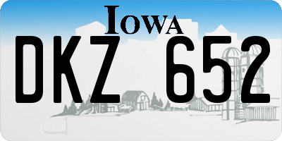 IA license plate DKZ652