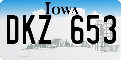 IA license plate DKZ653