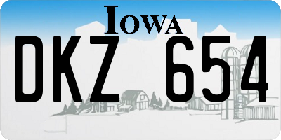IA license plate DKZ654