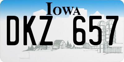 IA license plate DKZ657