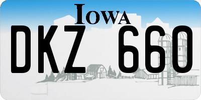 IA license plate DKZ660