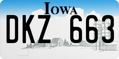 IA license plate DKZ663