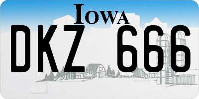 IA license plate DKZ666