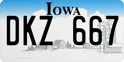 IA license plate DKZ667