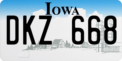 IA license plate DKZ668