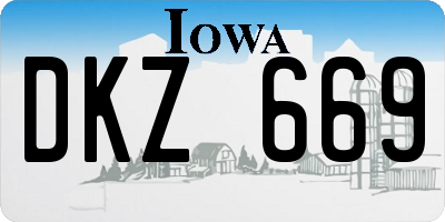 IA license plate DKZ669