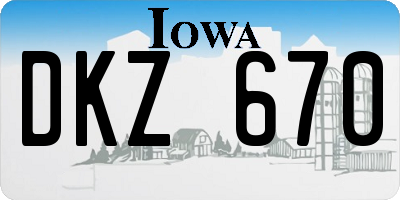 IA license plate DKZ670