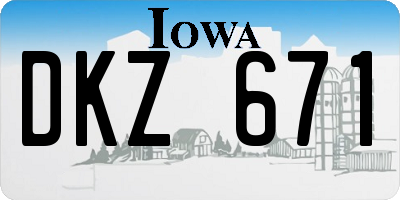 IA license plate DKZ671