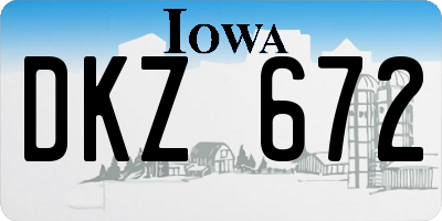 IA license plate DKZ672