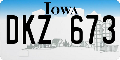IA license plate DKZ673